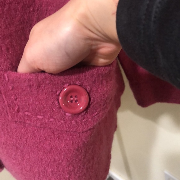 Un Jour Ailleurs Jacket Size XL International 4 Magenta Pink Boiled Wool - Picture 4 of 14